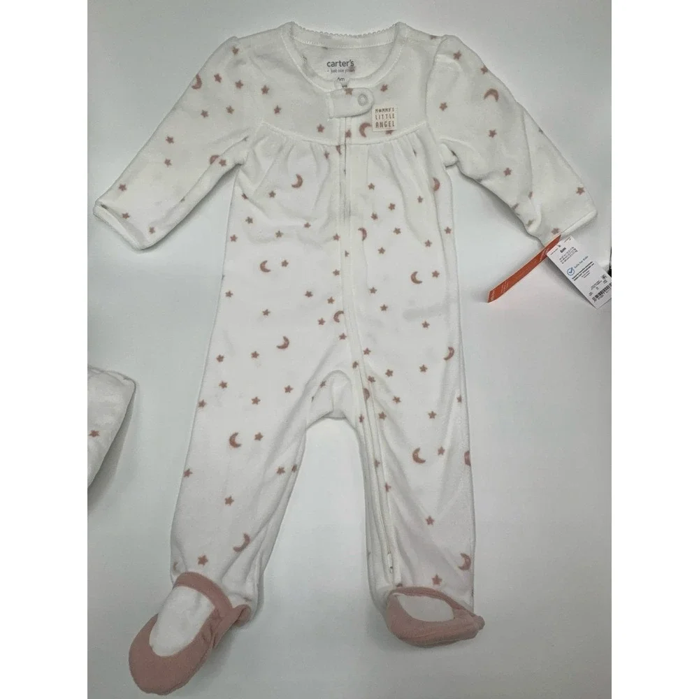 NEW baby girl size 6 months Carter's Mommy's Little Angel sleeper footed onesie.